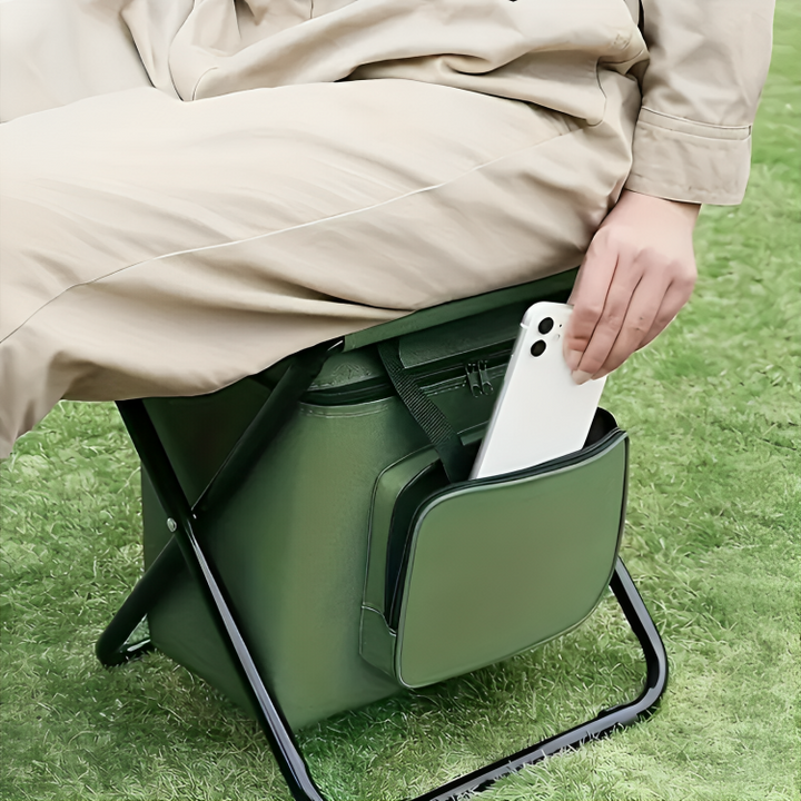 Eingebaute Kühltasche Tragbare Faltbare Outdoor-Hocker | Karnz