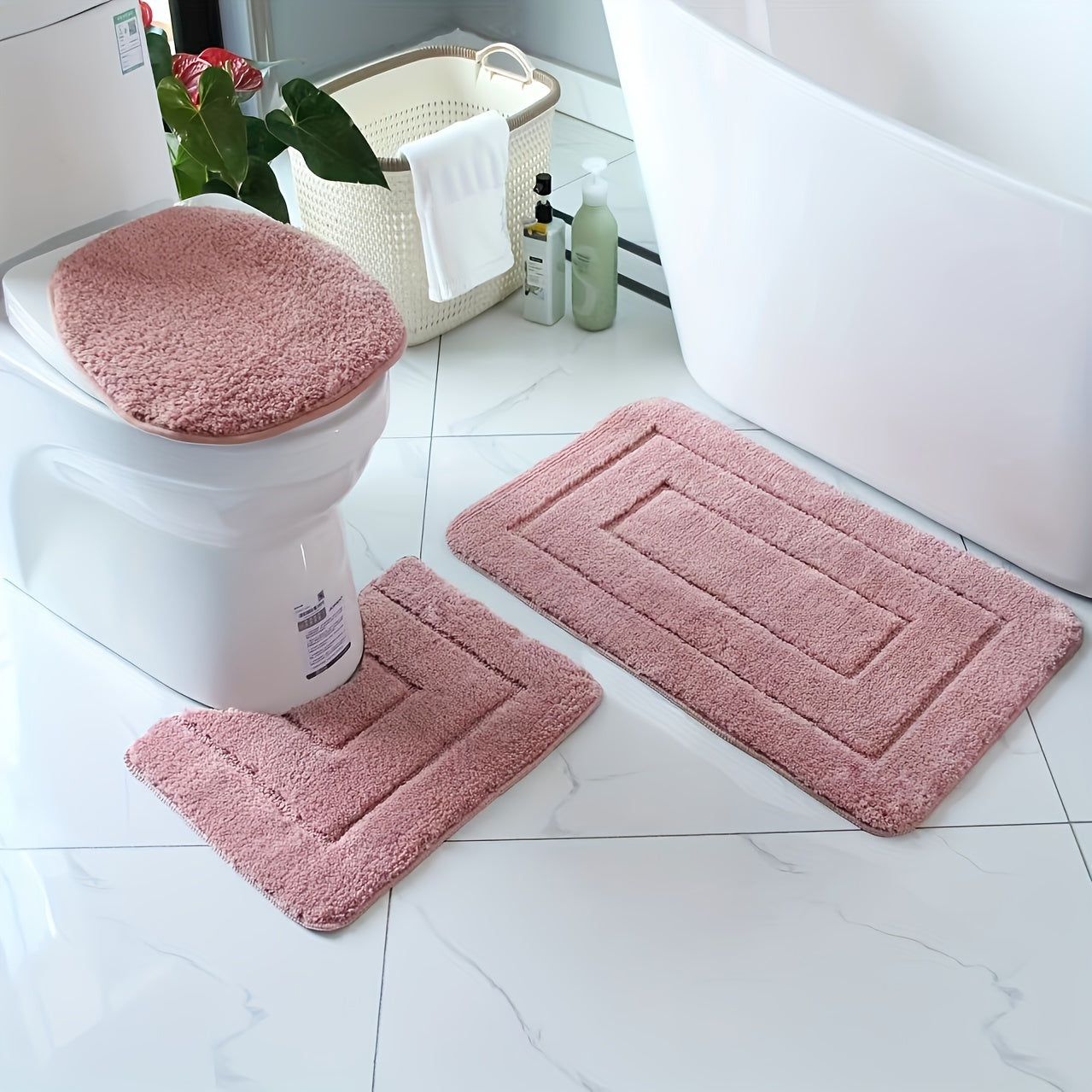 SoftStep Luxe Badezimmermatte Set – rutschfest, schnell trocknend und waschbar | Karnz