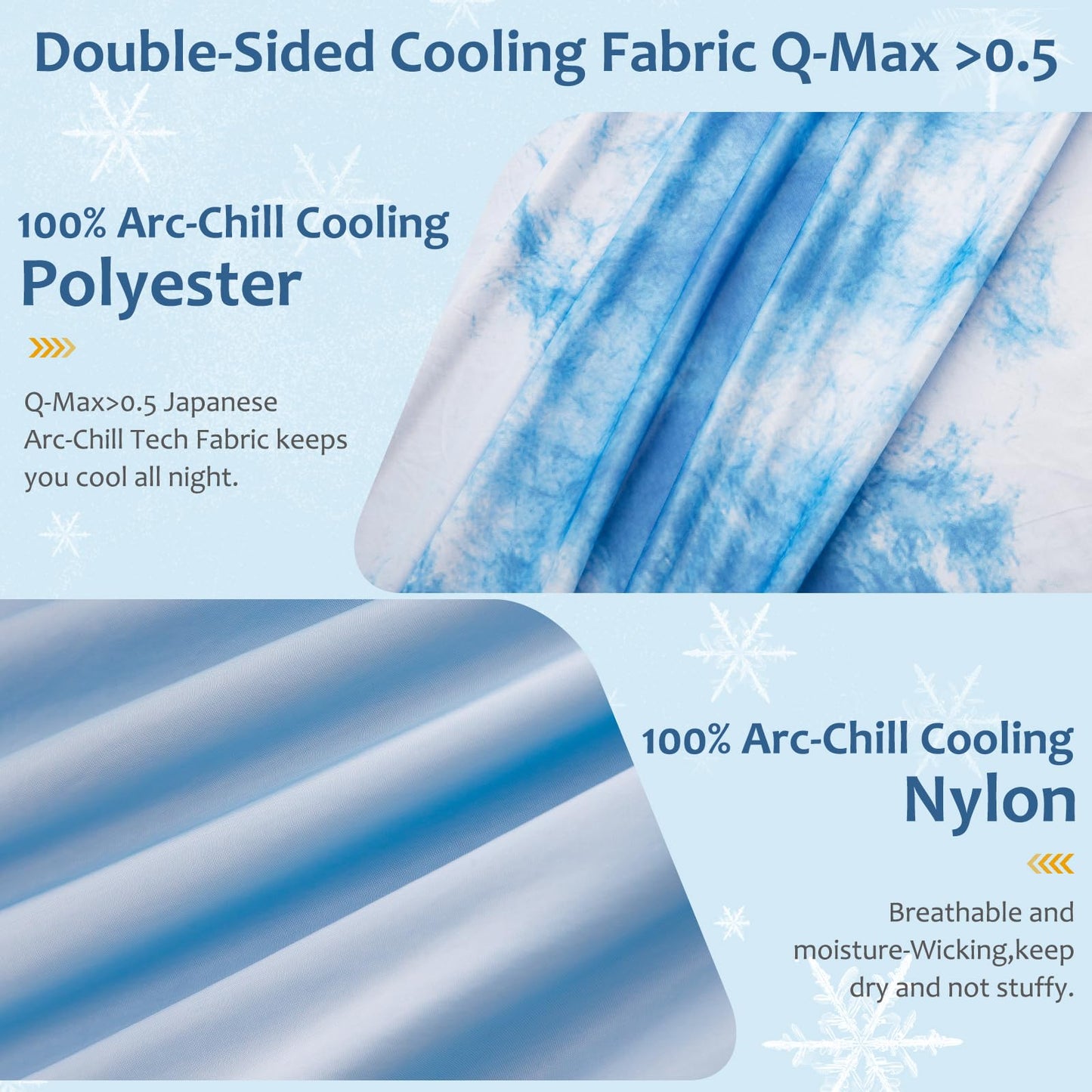 Tie Dye Kühldecke – Q-Max 0,5+ Doppel-Layer Doppelseitige Kühle Touch Decke für angenehme Sommernächte – Blau | Karnz
