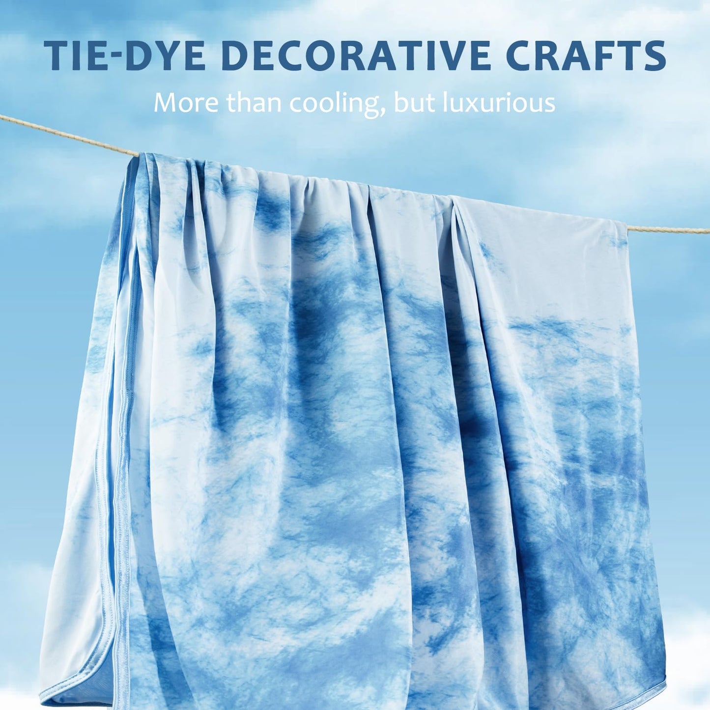Tie Dye Kühldecke – Q-Max 0,5+ Doppel-Layer Doppelseitige Kühle Touch Decke für angenehme Sommernächte – Blau | Karnz