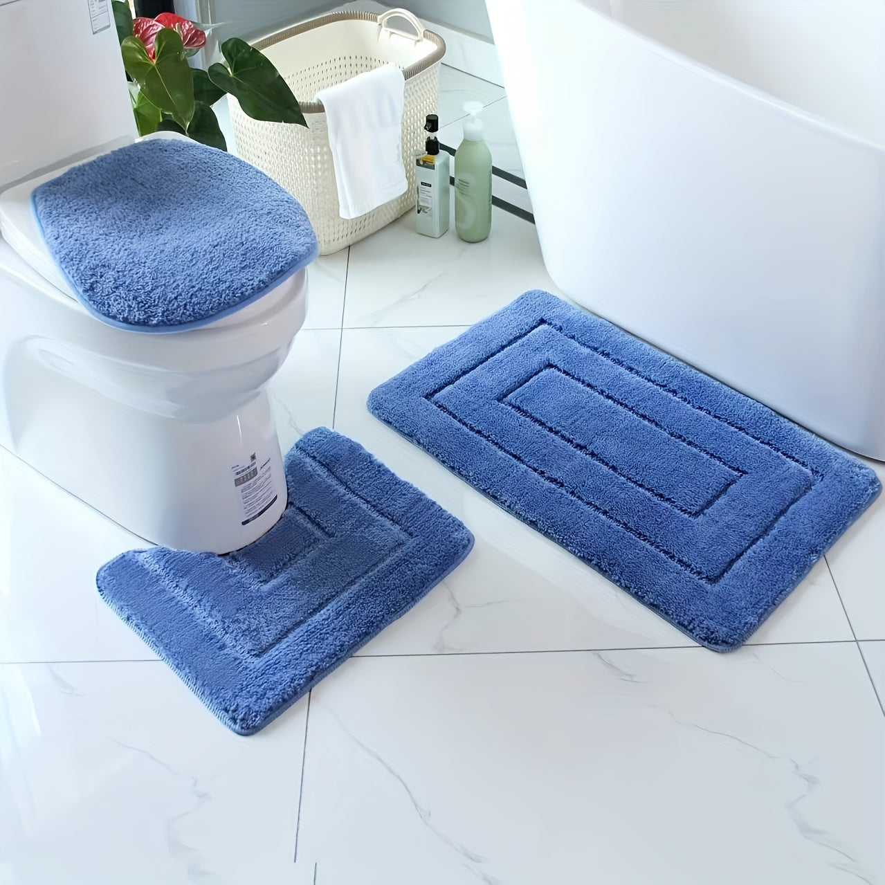 SoftStep Luxe Badezimmermatte Set – rutschfest, schnell trocknend und waschbar | Karnz