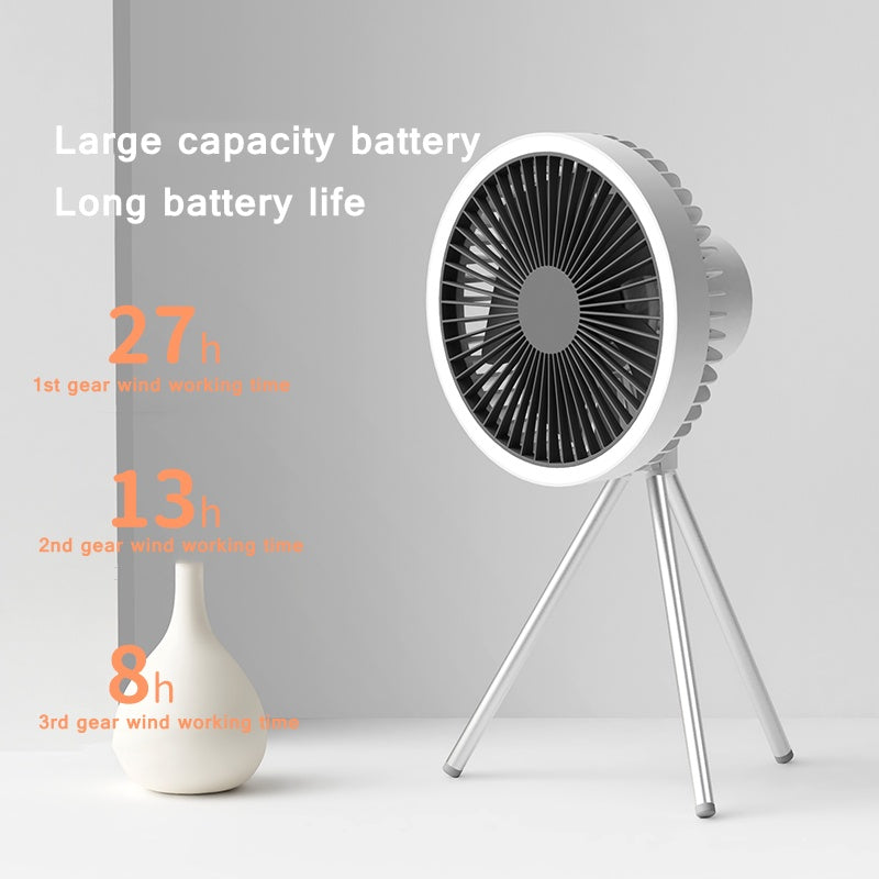 Wiederaufladbarer Tischventilator 7 Zoll mit Licht | Karnz
