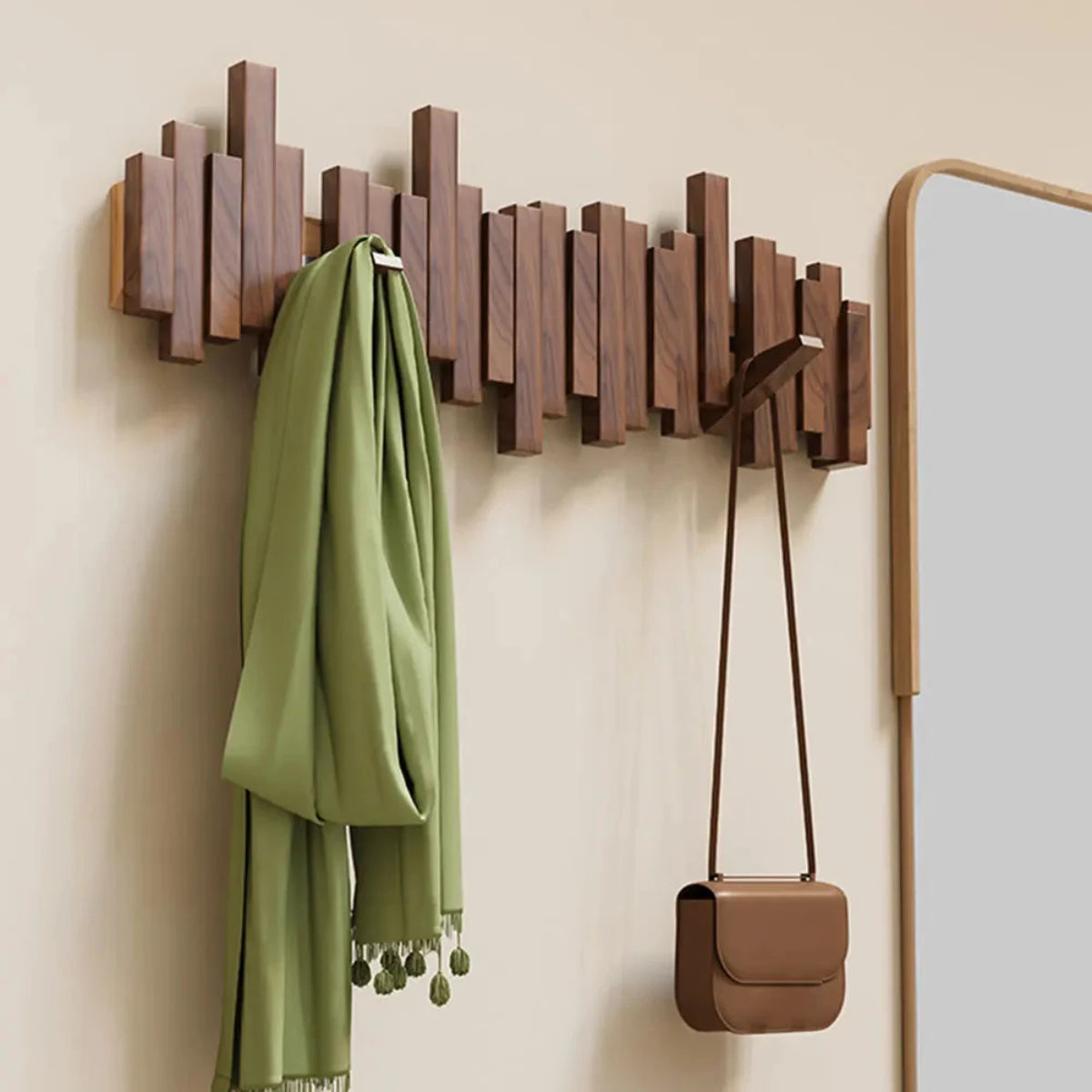 PianoWood Wandgarderobe – Garderobe aus Holz mit Klavier-Tasten aus Nussbaum oder Buchensperrholz | Karnz