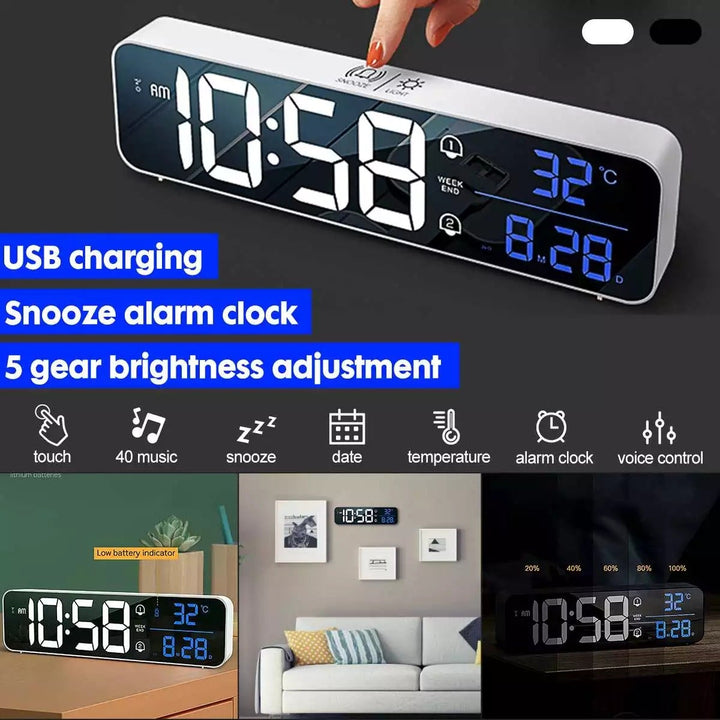 Smart Digital LED Musik Alarm Temperatur Uhr | Karnz