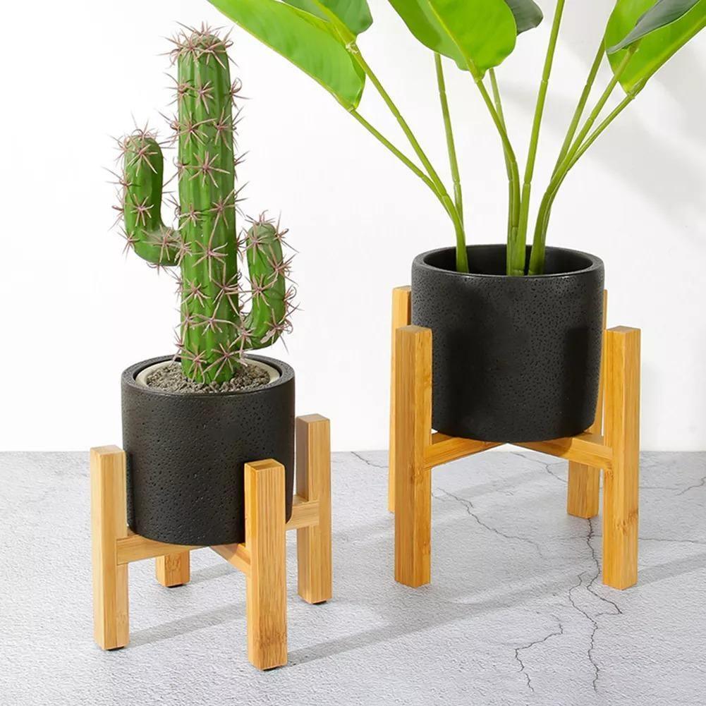 BambooElevate Pflanzenständer aus Bambusholz | Verstellbar & Stabil | Ideal für den Innenbereich