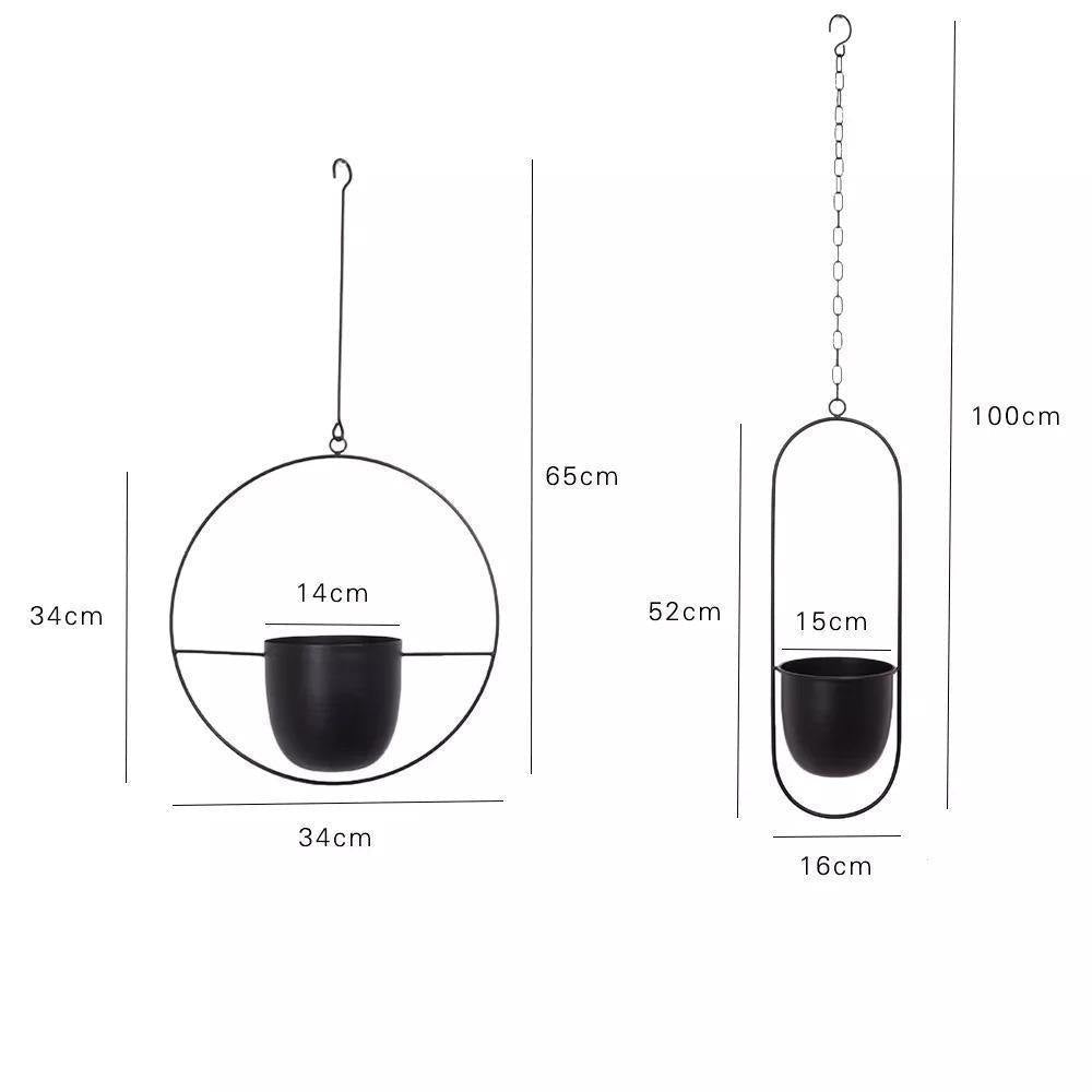 HaloRing Hängender Pflanzenhalter – Metall Hängeblumentopf für drinnen und draußen | Karnz