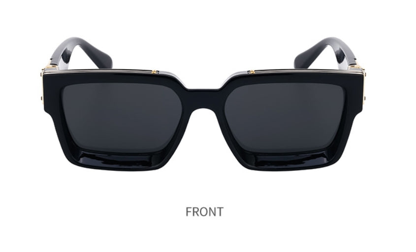 Schwarze quadratische Sonnenbrille mit UV-Schutz