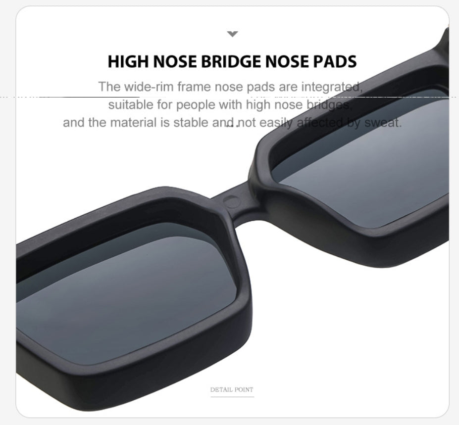 Schwarze quadratische Sonnenbrille mit UV-Schutz