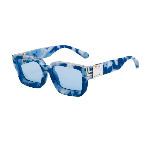 Schwarze quadratische Sonnenbrille mit UV-Schutz