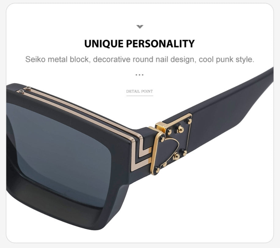Schwarze quadratische Sonnenbrille mit UV-Schutz