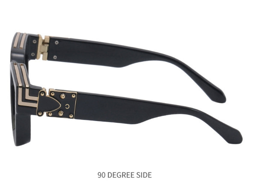 Schwarze quadratische Sonnenbrille mit UV-Schutz