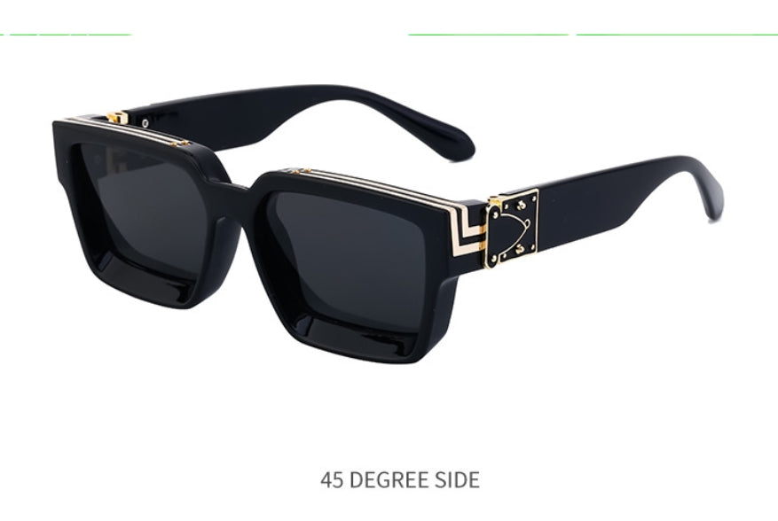 Schwarze quadratische Sonnenbrille mit UV-Schutz