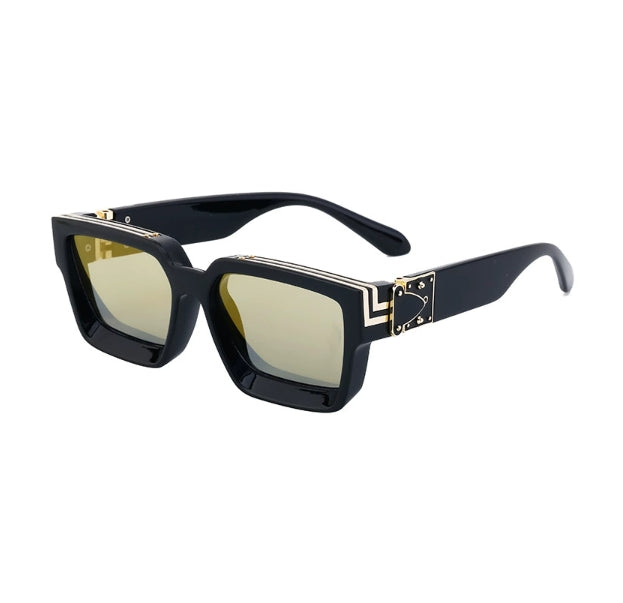 Schwarze quadratische Sonnenbrille mit UV-Schutz