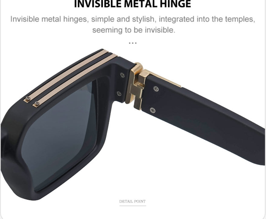 Schwarze quadratische Sonnenbrille mit UV-Schutz