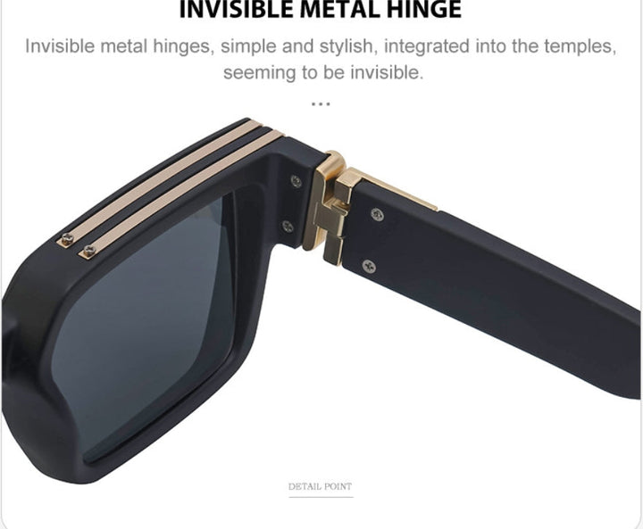 Schwarze quadratische Sonnenbrille mit UV-Schutz