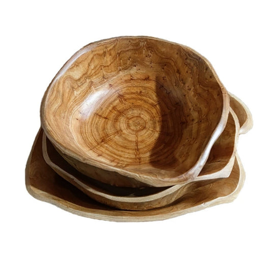 Dekorative Schale aus Teakwurzelholz, 30 cm