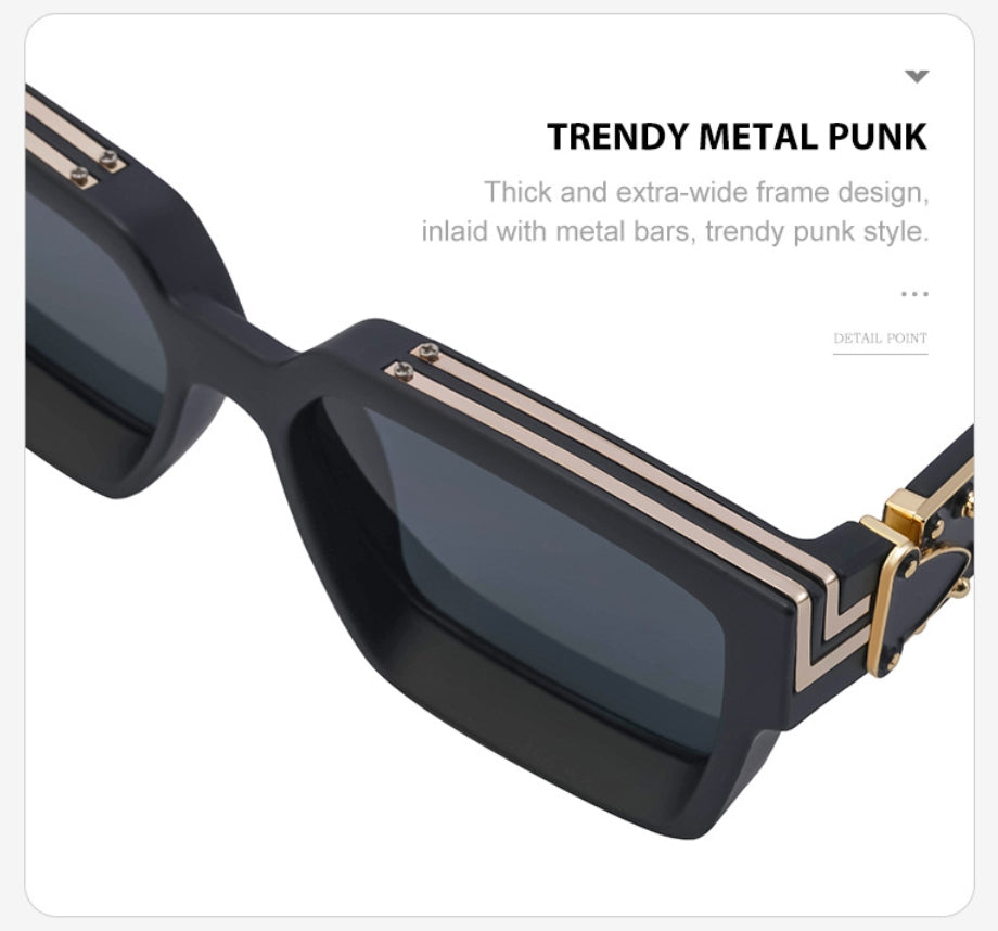 Schwarze quadratische Sonnenbrille mit UV-Schutz
