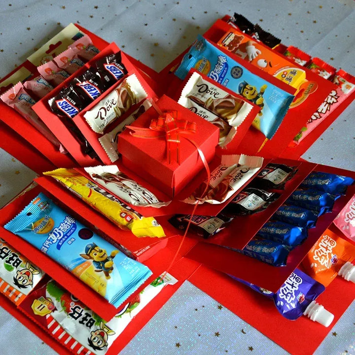 Luxuriöse Überraschungs-Geschenkbox mit Süßigkeiten und Schokolade – Originelles Geschenk