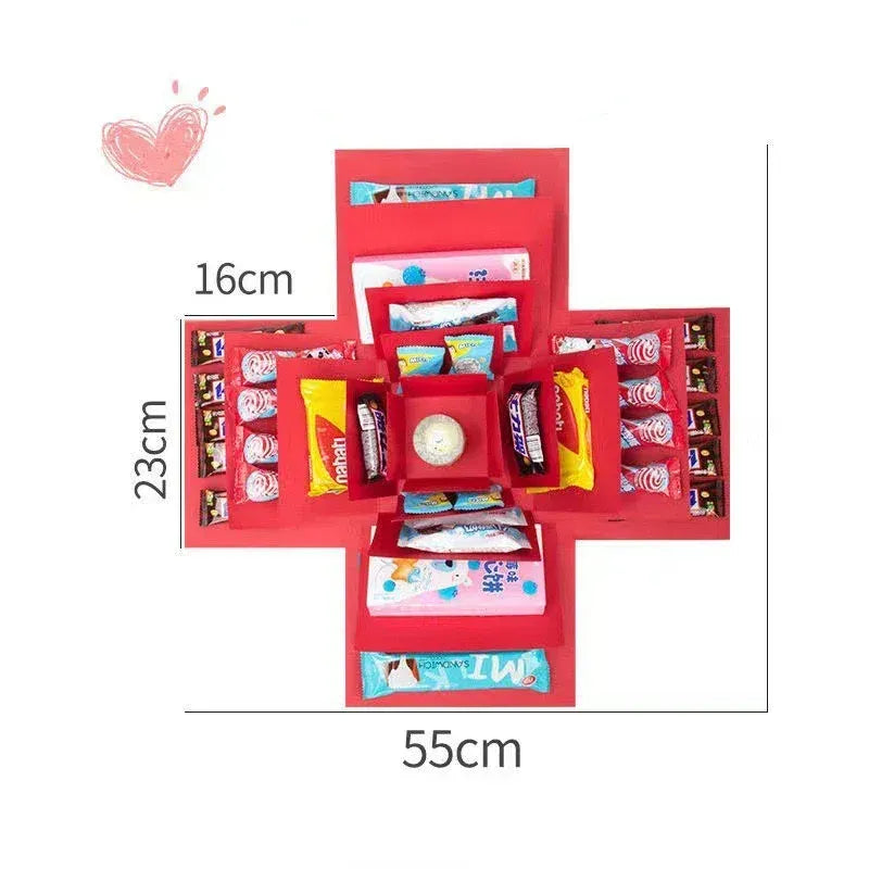 Luxuriöse Überraschungs-Geschenkbox mit Süßigkeiten und Schokolade – Originelles Geschenk