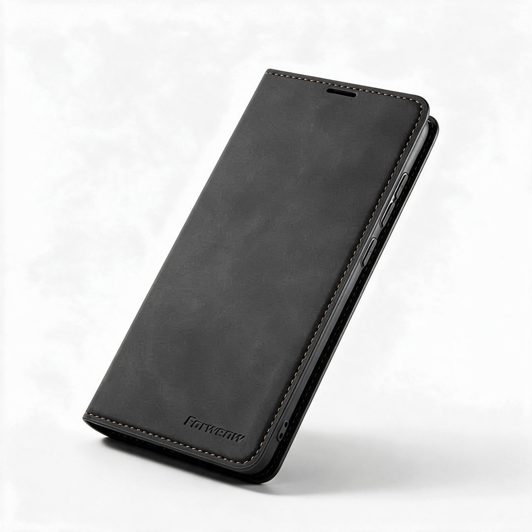 iPhone-Lederhülle mit Magnetverschluss und Schutz