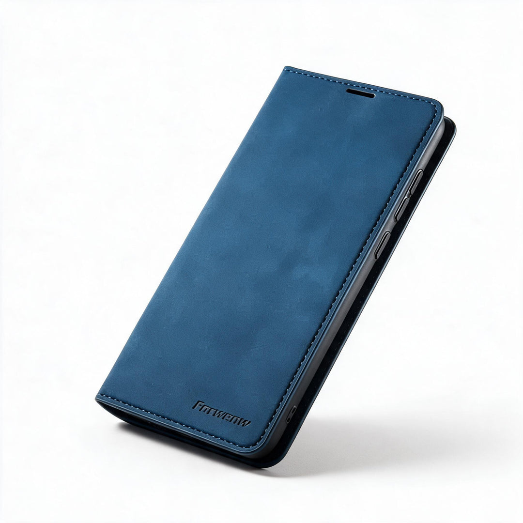 iPhone-Lederhülle mit Magnetverschluss und Schutz