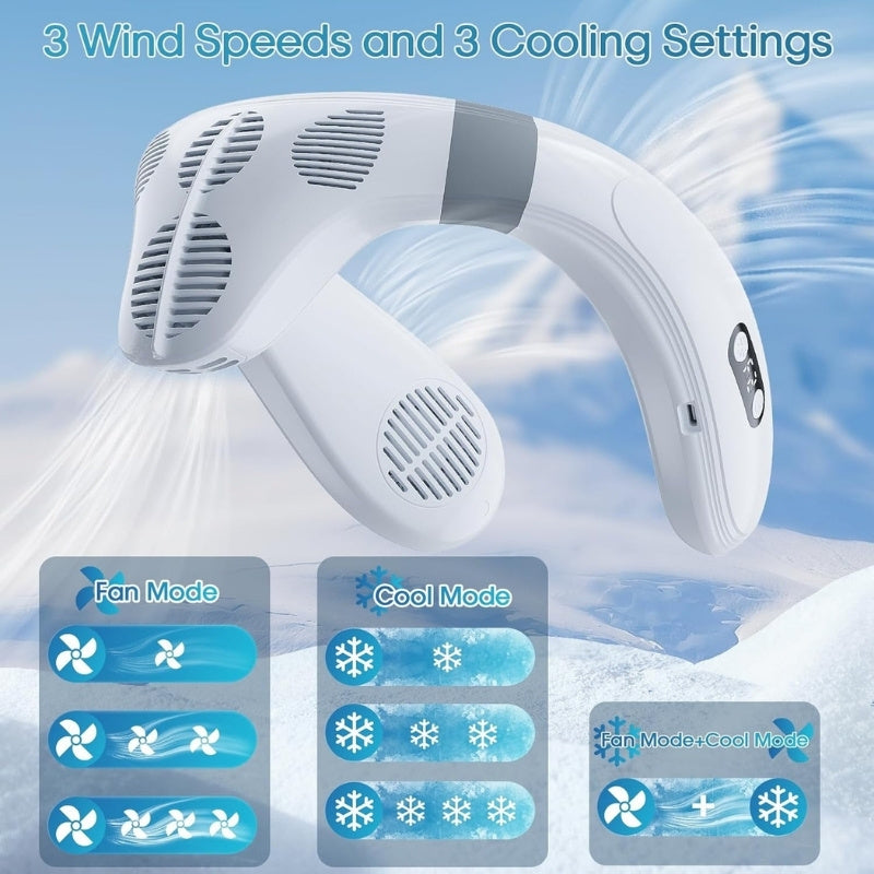 Dual-Cooling Halsventilator mit 5200mAh Batterie & Kühlplatte | Karnz