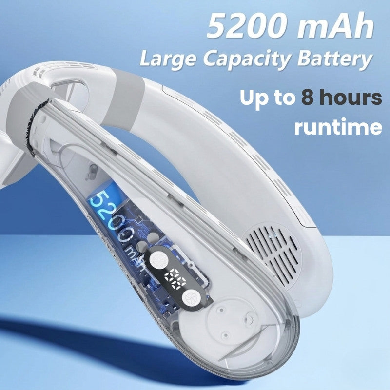 Dual-Cooling Halsventilator mit 5200mAh Batterie & Kühlplatte | Karnz