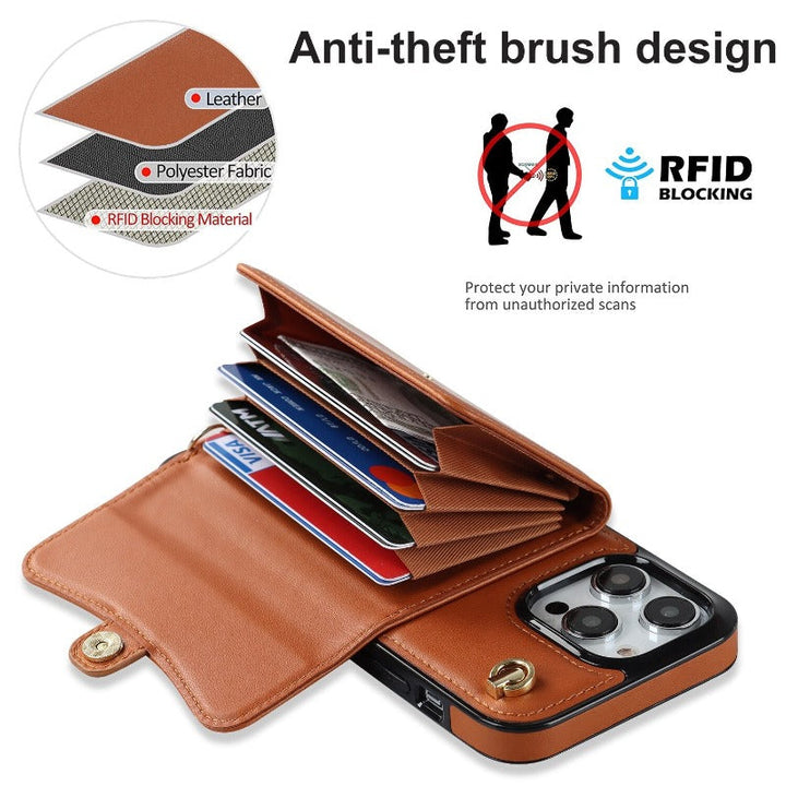 Leder Schultertasche mit Tragetasche und Lanyard für das iPhone