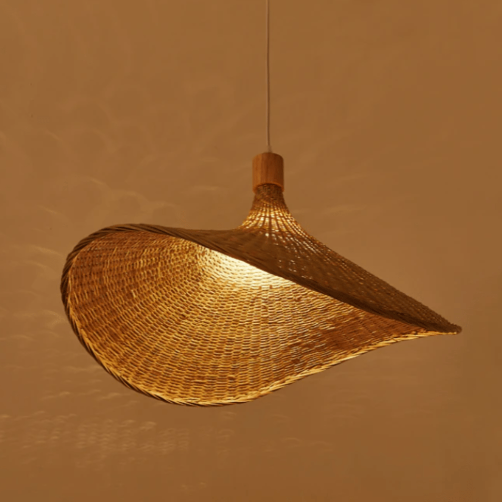 Natürliche Rattan-Hängelampe | Rustikale Beleuchtung für Wohnzimmer & Esszimmer | Handgefertigtes Design | Karnz