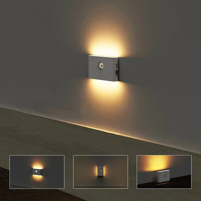 Drahtlose LED-Nachtlichter mit Bewegungssensor | USB-Akku | Sanftes warmes Licht | Karnz