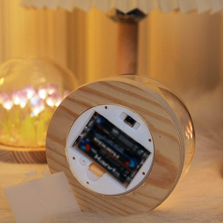 Tulpen Nachtlicht LED mit Batterien – Beruhigendes kabelloses Licht für Schlafzimmer und Kinderzimmer | Karnz