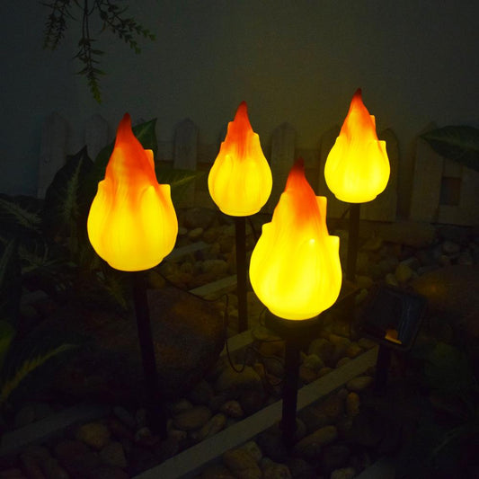 Solarbetriebene Außenleuchten mit flackernder Flamme, wasserdichte LED-Fackeln, Solarleuchten für Camping, Garten, Terrasse, Wege und als Außendekoration