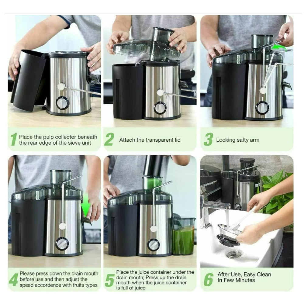 Entsafter mit Kanne 800W (1,25 Liter Tresterbehälter) | Karnz