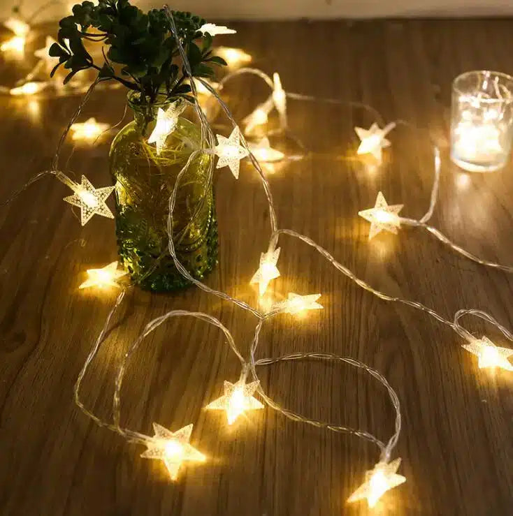 LED-Lichterkette 4 Meter mit Sternen - Solarbetrieben - | Karnz