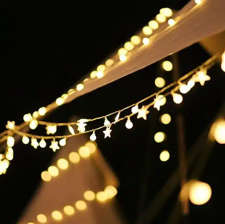 LED-Lichterkette 4 Meter mit Sternen - Solarbetrieben - | Karnz