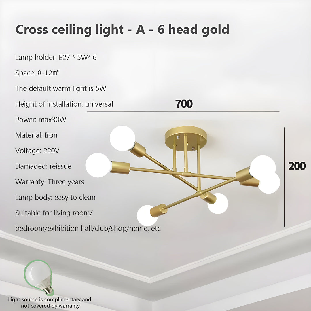 Kreative LED Hängeleuchte – Vintage Antik Gold Kronleuchter für Wohnzimmer & Esszimmer | Karnz