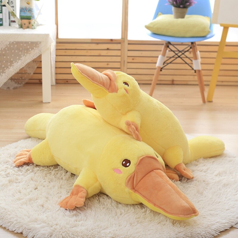 Karnz | Gelb Kawaii Lange Kuschelige Schnabeltier Plüschspielzeug