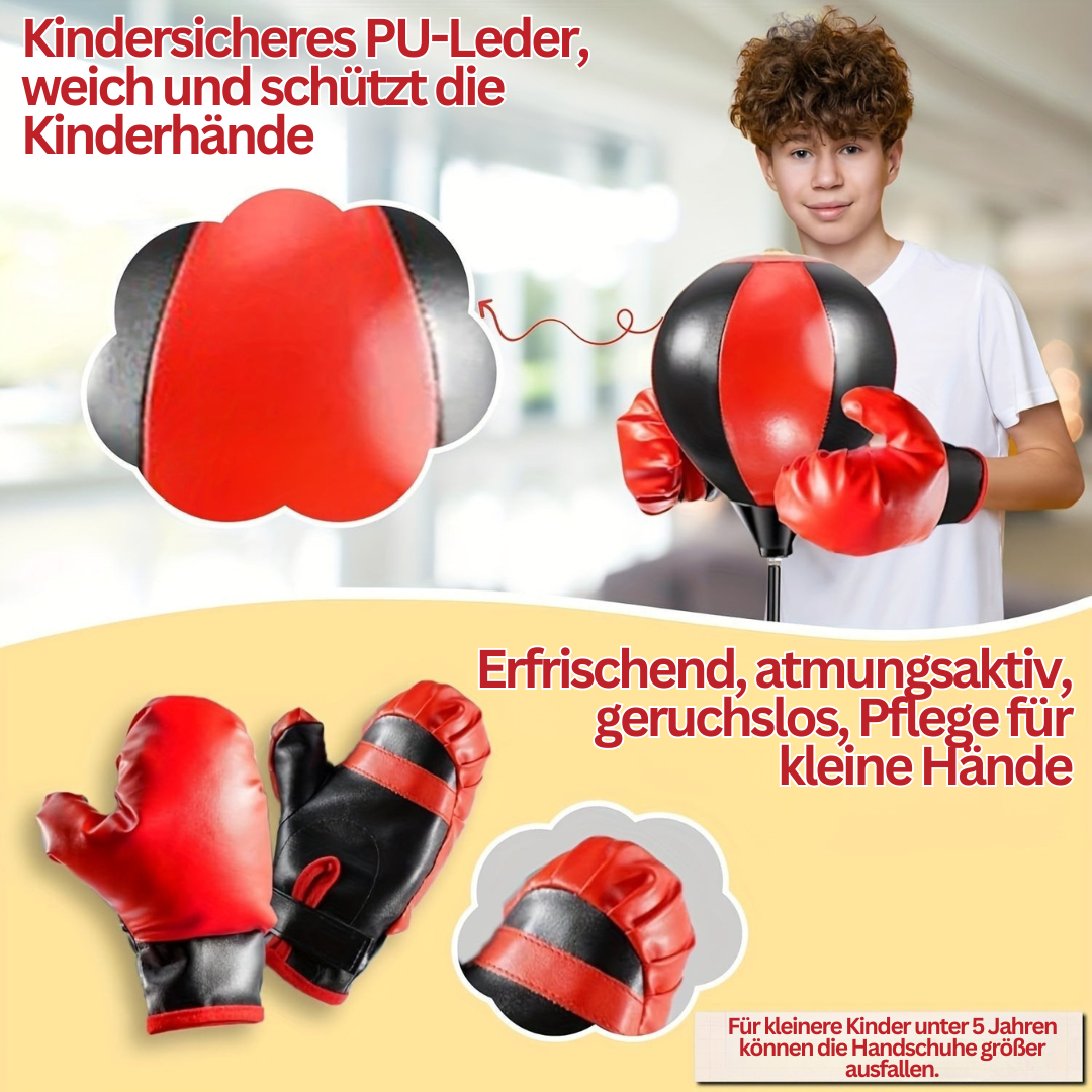 BoksFun JuniorSet – Verstellbarer Boxsack mit Handschuhen für Kinder | Karnz