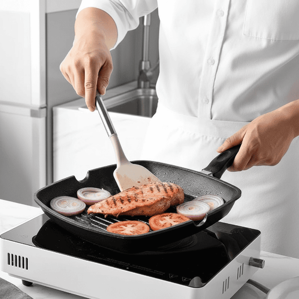 KITCHENORA – Komplettes Küchenhelfer-Set mit Silikonköpfen und Griffen in Holzoptik