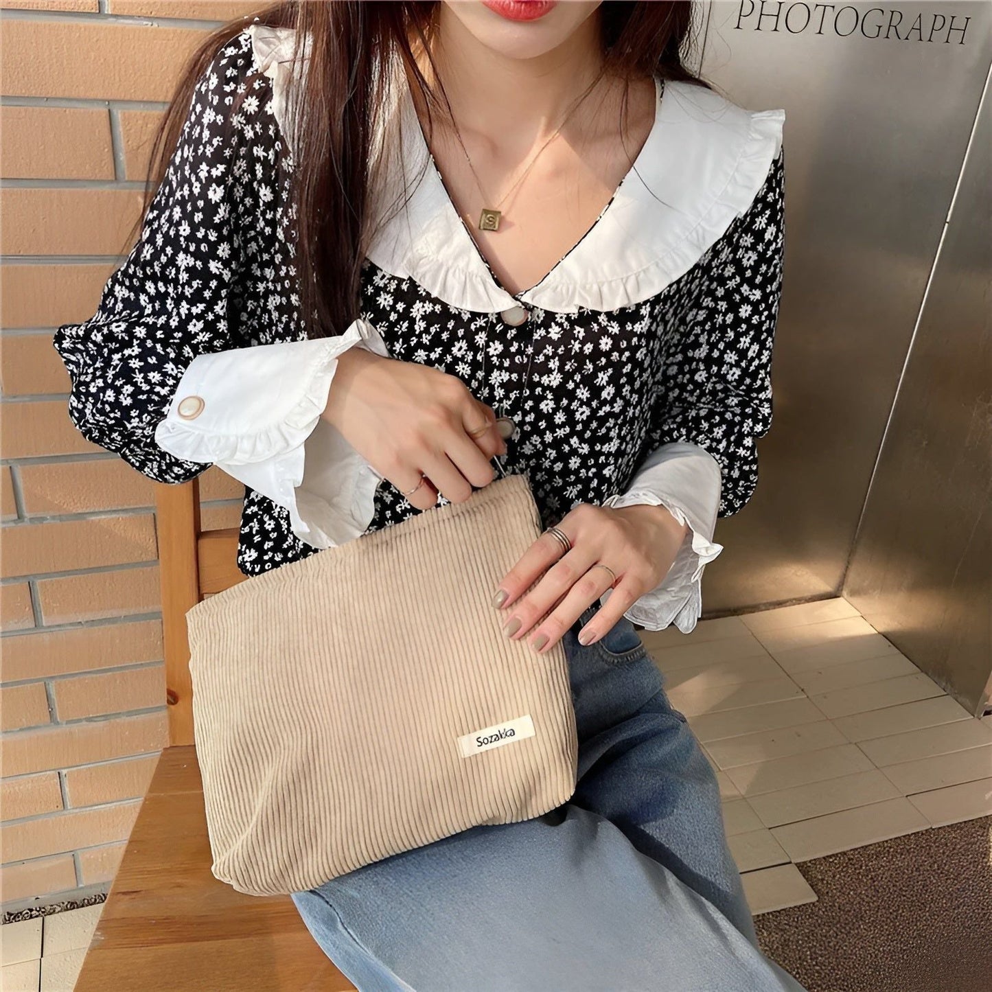 CorduroyGlam Tasche – Geräumige Kosmetiktasche aus Cord