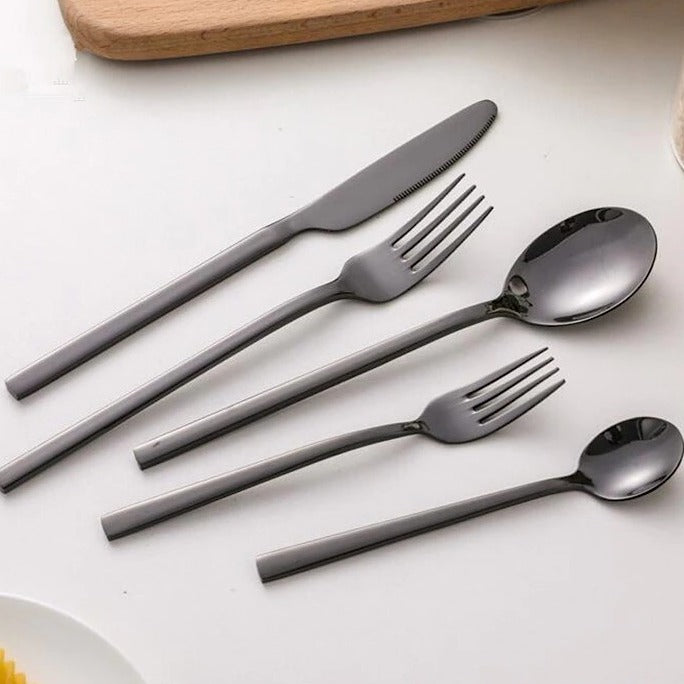 Karnz | LumiDine 30-teiliges Premium Besteckset | Edelstahl | Modernes Design | Für 6 Personen | Langlebig & Spülmaschinenfest