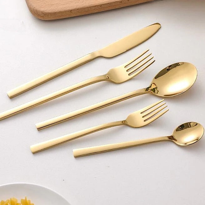 Karnz | LumiDine 30-teiliges Premium Besteckset | Edelstahl | Modernes Design | Für 6 Personen | Langlebig & Spülmaschinenfest
