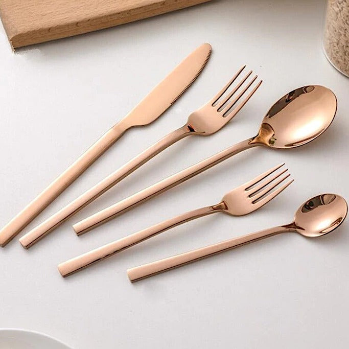 Karnz | LumiDine 30-teiliges Premium Besteckset | Edelstahl | Modernes Design | Für 6 Personen | Langlebig & Spülmaschinenfest