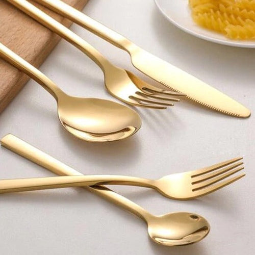 Karnz | LumiDine 30-teiliges Premium Besteckset | Edelstahl | Modernes Design | Für 6 Personen | Langlebig & Spülmaschinenfest