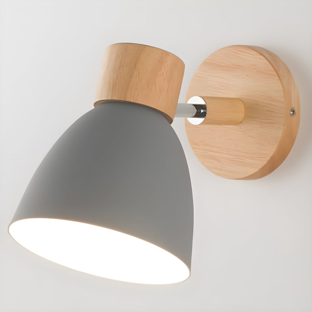 Hölzerne Nordische Wandlampe mit Schalter für Gemütliches Schlafzimmer | Karnz