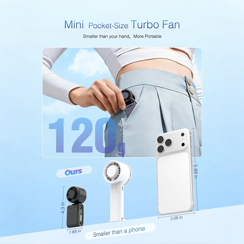 Faltbarer Handheld Turbo Mini Tragbarer Ventilator | Karnz