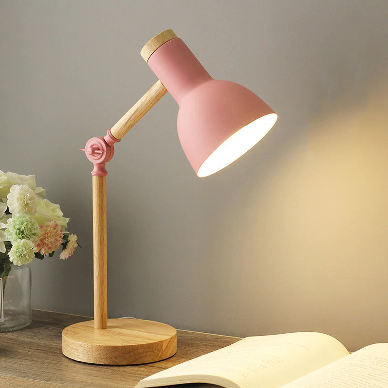 Holzbewegliche Nachttischlampe mit Vintage-Metall-Design | Karnz