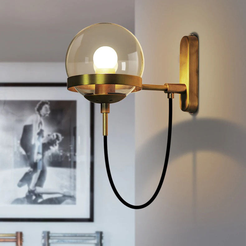 Chic Design Wand Nachttischlampe Wandleuchte mit Glasballschirm | Karnz