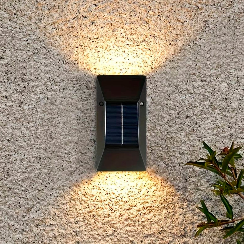 LED-Solarzellen-Wandleuchte (Up-Downlight), 2 Stk. Schwarz | Karnz