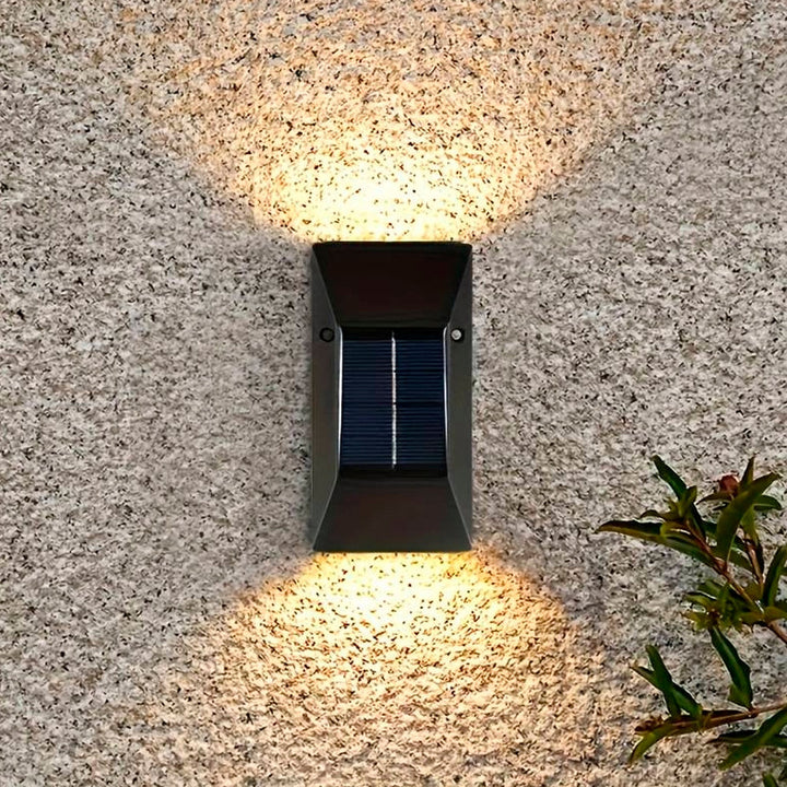 LED-Solarzellen-Wandleuchte (Up-Downlight), 2 Stk. Schwarz | Karnz